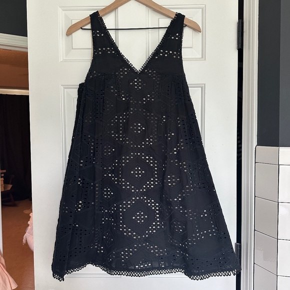 Maeve Dresses & Skirts - Maeve Anthropologie Black Eyelet Luci Swing Mini Dress